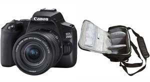 Canon EOS 250D + 18-55 mm f/4-5.6 Lens with Pro Camera Bag - 2 Year Warranty - Next Day Delivery