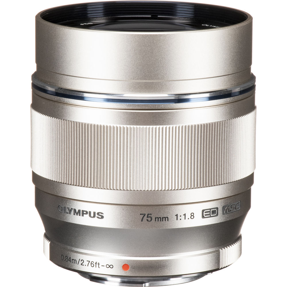 Olympus M&#46;Zuiko Digital ED 75mm f&#47;1&#46;8 Lens &#40;Silver&#41; &#45; 2 Year Warranty &#45; Next Day Delivery