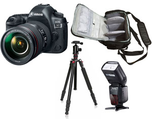 Canon 5D Mark IV + 24-105mm + Bag + Flash + Tripod - 2 Year Warranty - Next Day Delivery