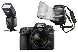 Nikon D7500 + 18-140mm Lens + Camera Bag + Speedlite Flash - 2 Year Warranty - Next Day Delivery